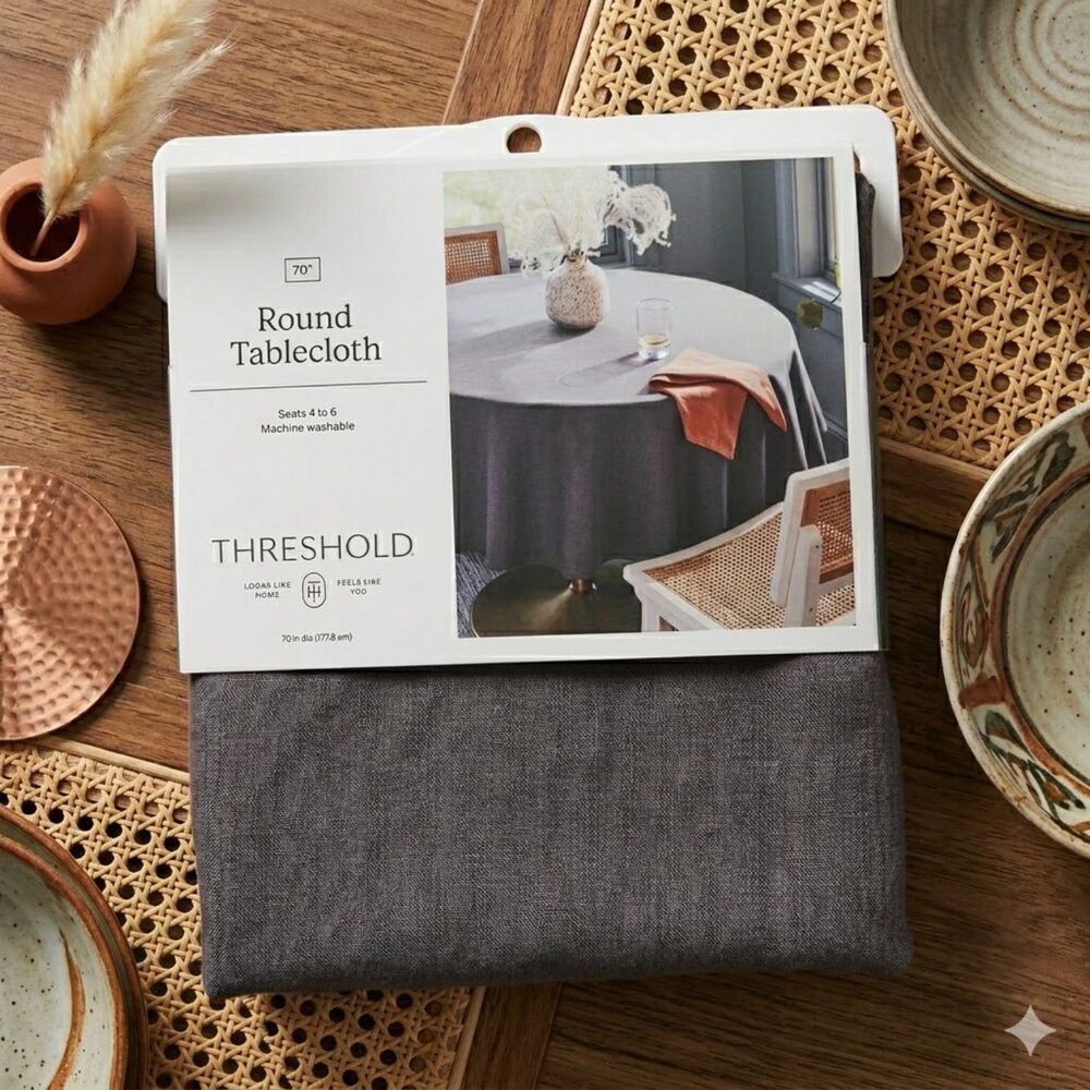 Elevate Your Dining with this Chic Threshold Gray Tablecloth!